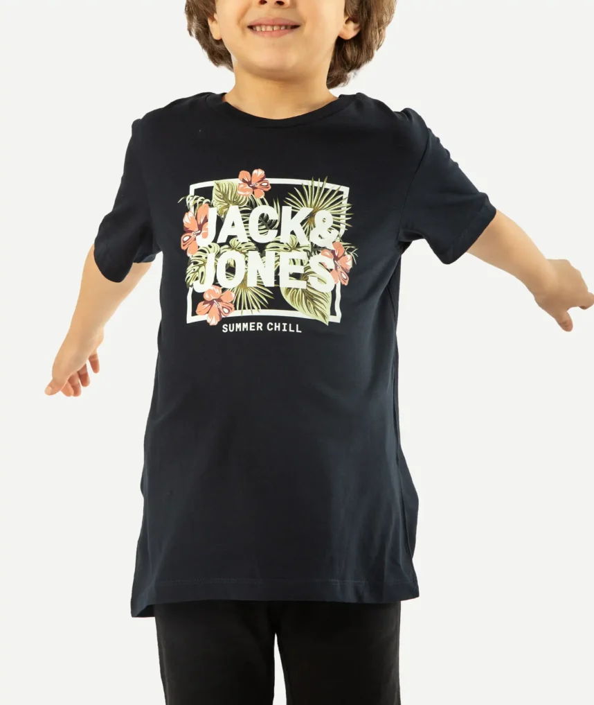T-Shirts Imprimé JACK&JONES enfant Bleu Nuit