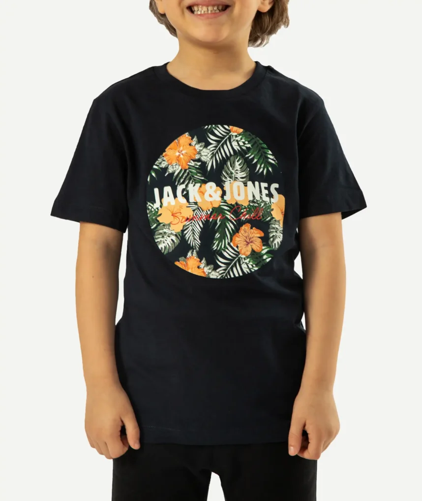 T-Shirts Imprimé JACK&JONES enfant Bleu Nuit